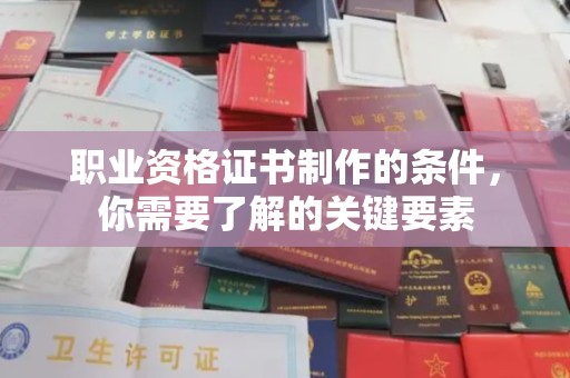 金口河职业资格证书制作的条件，你需要了解的关键要素