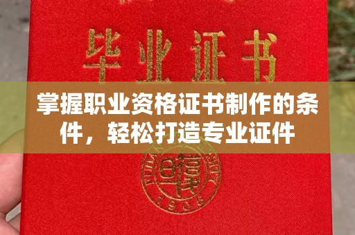 金口河掌握职业资格证书制作的条件，轻松打造专业证件