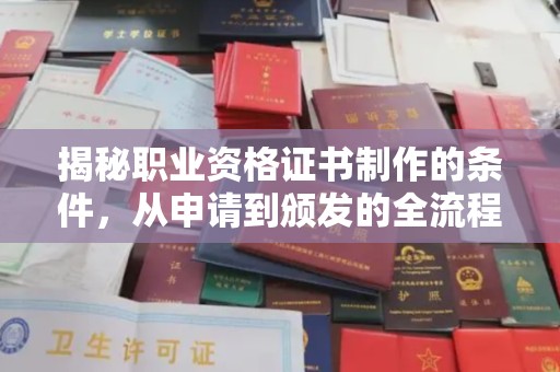 金口河揭秘职业资格证书制作的条件，从申请到颁发的全流程解析