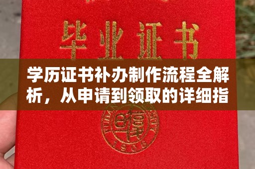 金口河学历证书补办制作流程全解析，从申请到领取的详细指南